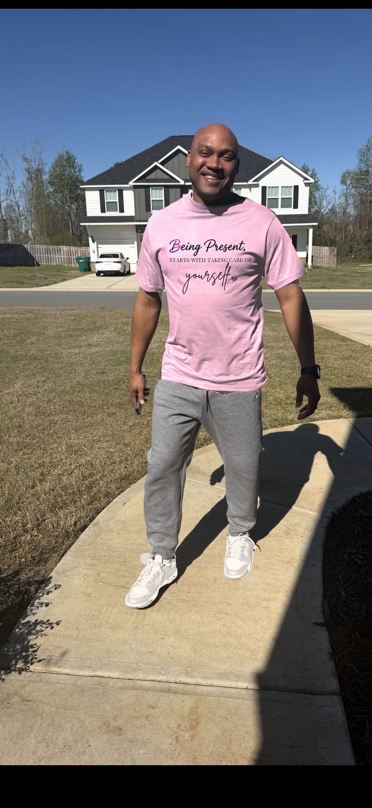 Being Present, Starts with Taking Care of Yourself Tee - Pink